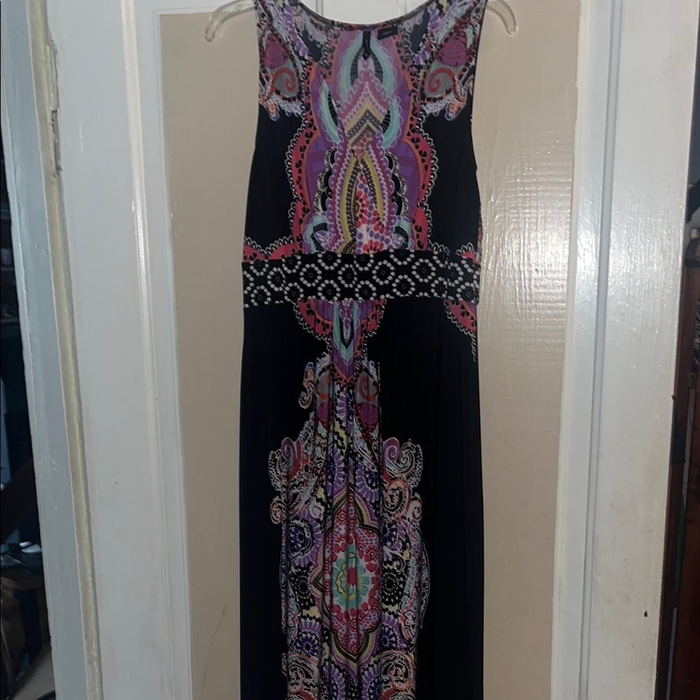 Elegant Black and Multicolor Maxi Dress